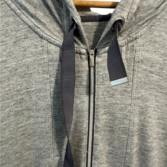 Athleta Lotus Vest Sleeveless Drawstring Hoodie French Terry Cloth Grey Size XL - Picture 7 of 9